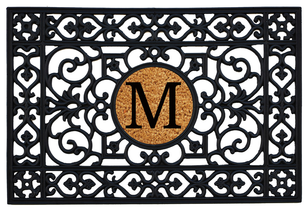 Rubber Monogram Doormat, Letter M