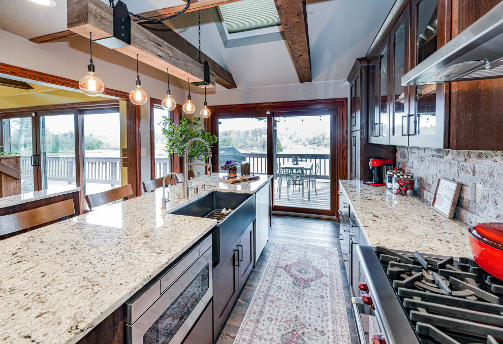 Inspiration for a rustic kitchen remodel in Milwaukee