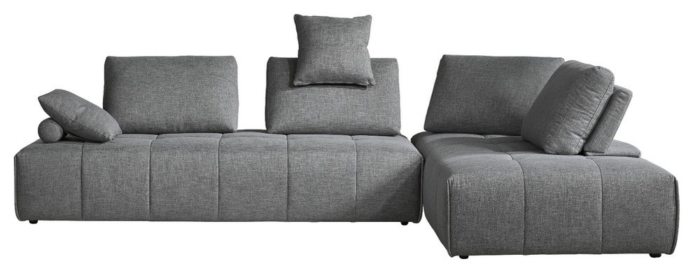 Divani Casa Edgar Modern Gray Fabric Modular Sectional Sofa