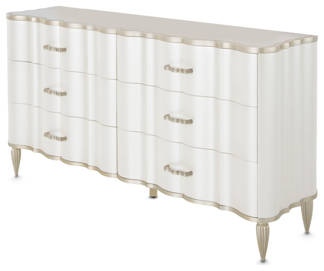 London Place Dresser Creamy Pearl Traditional Dressers by