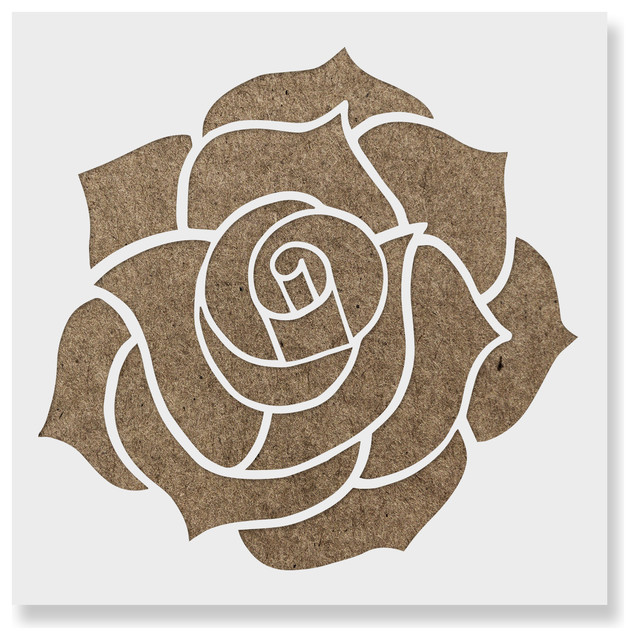 Rose Stencil on Reusable Mylar for Crafts, 8"x8"