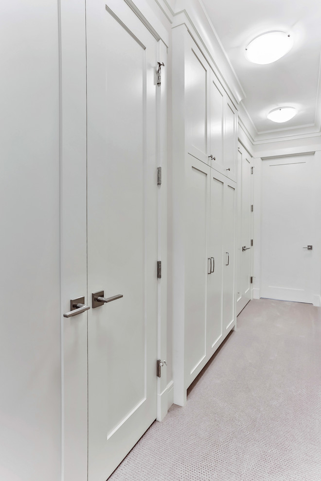 Example of a transitional hallway design in Calgary