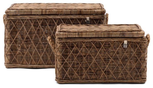 Reorganiseren Cusco passagier Handwoven Rattan Storage Boxes (2) | Rivièra Maison Nusa Dua - Tropical -  Storage Bins And Boxes - by Oroa - Eichholtz Furniture | Houzz