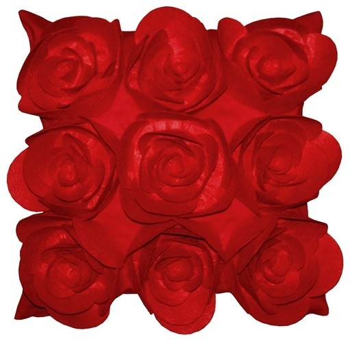 pillow decor felt flowers in red 17 x 17 throw pillow traditional decorative - Red Decorative Pillows pillow decor felt flowers in red 17 x 17 throw pillow traditional decorative - Red Decorative Pillows