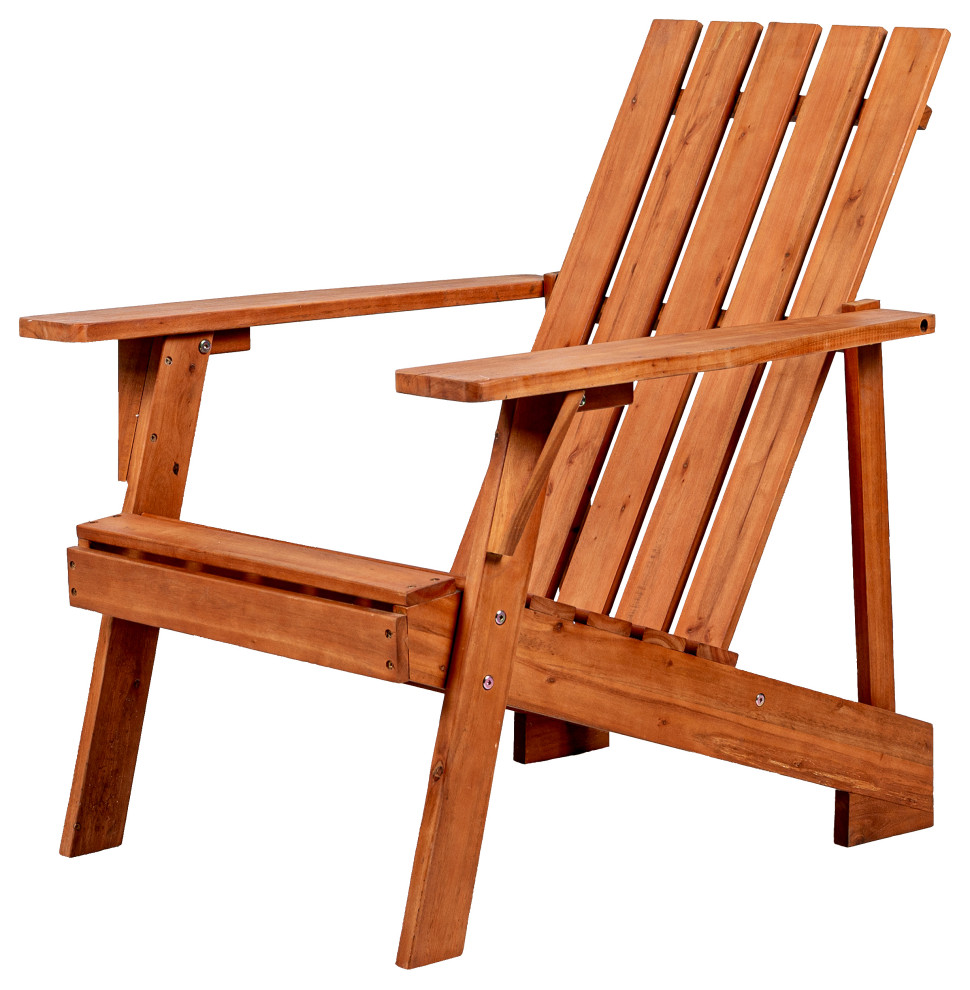 Irving Outdoor Patio Modern Acacia Wood Adirondack Chair Transitional Adirondack Chairs by