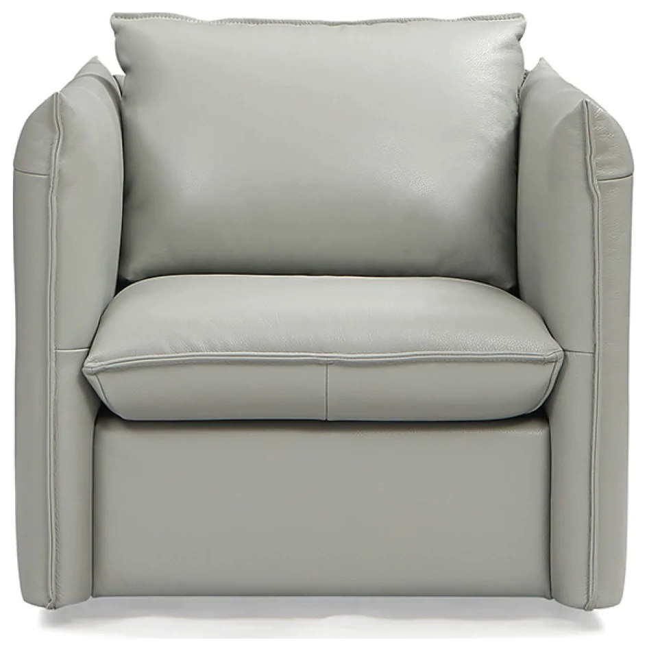 Vada Modern Grey Leather Swivel Chair Contemporary Armchairs And Accent Chairs by