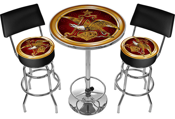 Ultimate A & Eagle Gameroom Combo - 2 Bar Stools and Table