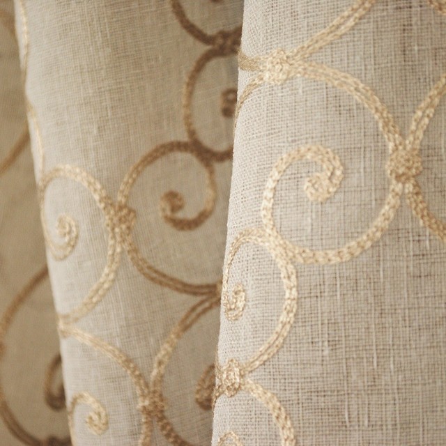 Concord Pistachio Sheer Embroidered Scroll Fabric Traditional Concord Pistachio Sheer Embroidered Scroll Fabric