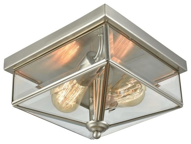 Lankford 2 Light Outdoor Ceiling In Brushed Nickel Lankford 2 Light Outdoor Ceiling