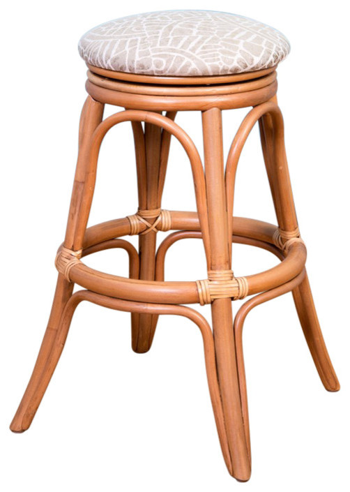 Universal 24" Swivel Backless Barstool In Antique Honey With Linoso 906
