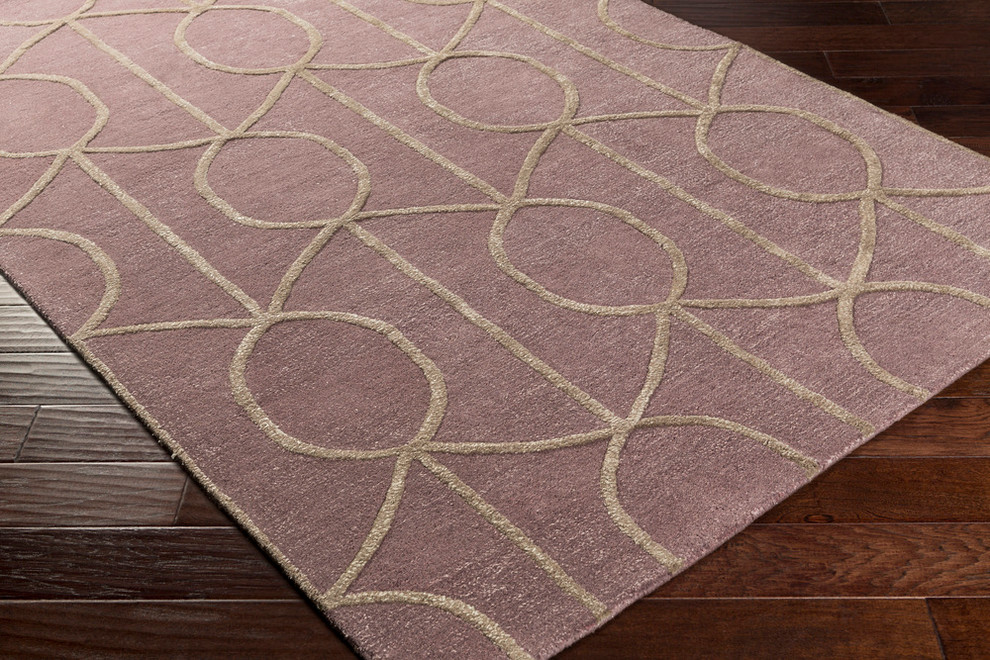 Urban Transitional Mauve, Camel Area Rug - Contemporary ...