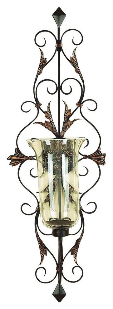 Metal Glass Candle Sconce