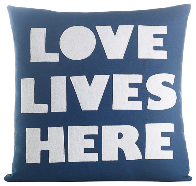 Love Lives Here Contemporary Decorative Pillows By Alexandra