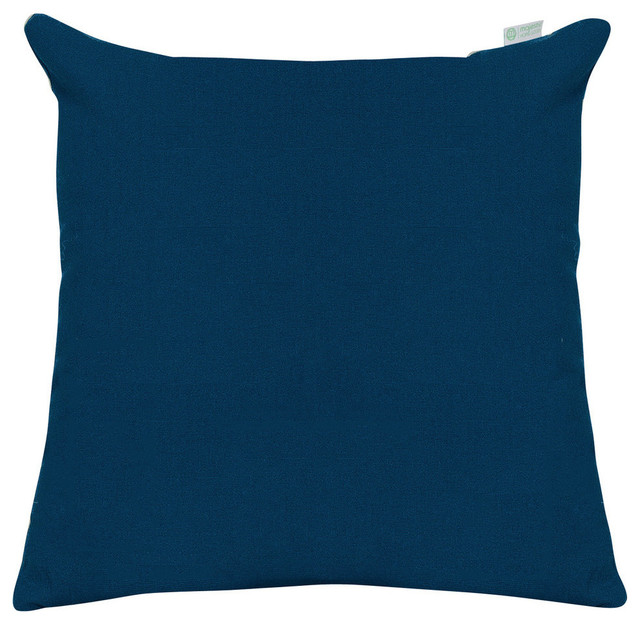 Outdoor Navy Blue Solid Large Pillow