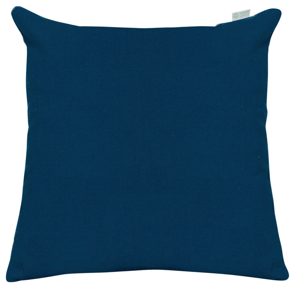 Outdoor Navy Blue Solid Large Pillow