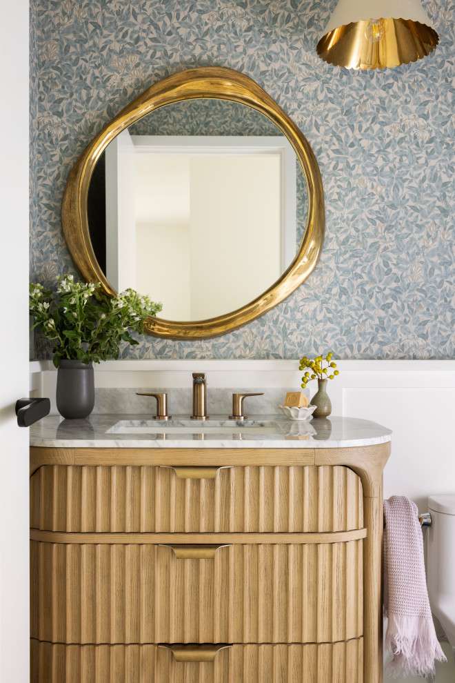 Powder room - transitional powder room idea in San Francisco