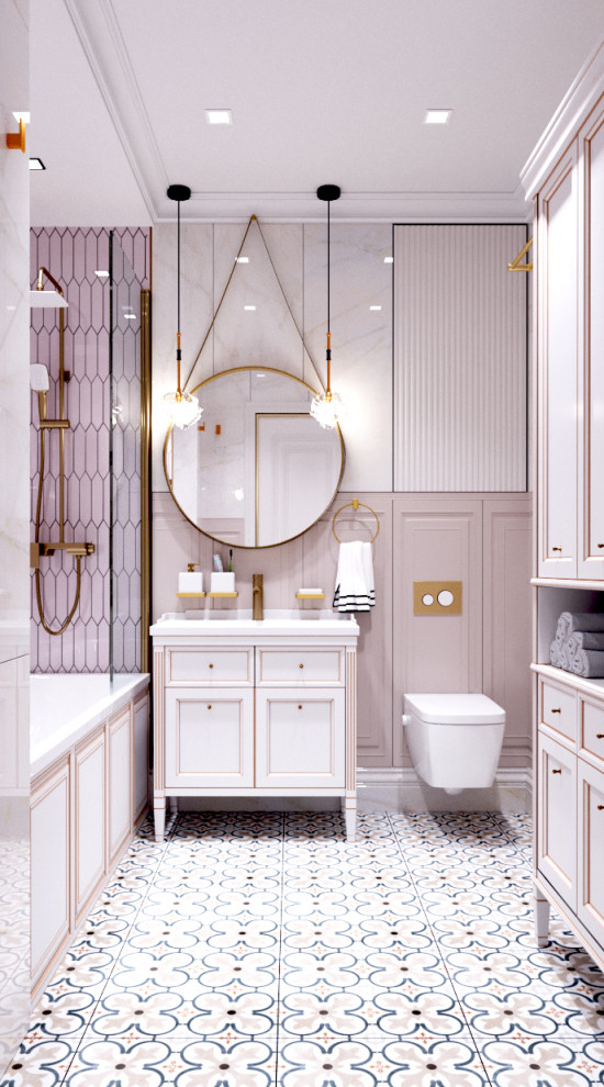 Дизайн ванной комнаты и душевой комнаты в классическом стиле. Вариации.