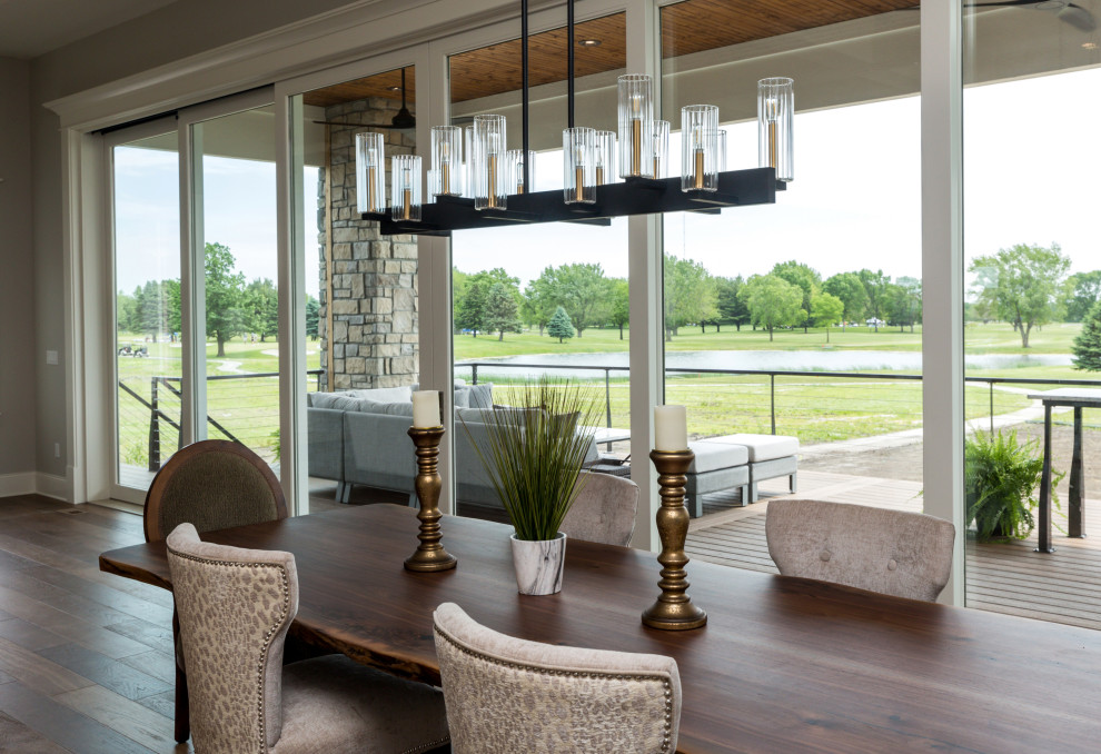 Transitional dining room photo in Cedar Rapids
