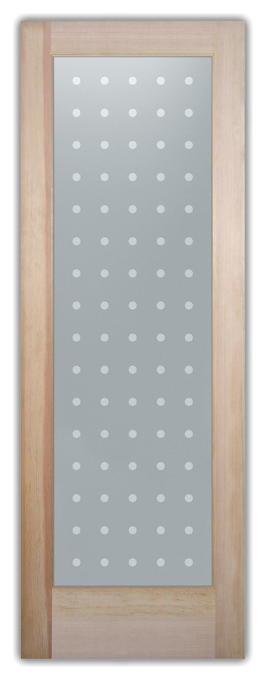 Bathroom Doors - Glass Bathroom Door Frosted Obscure  Dots