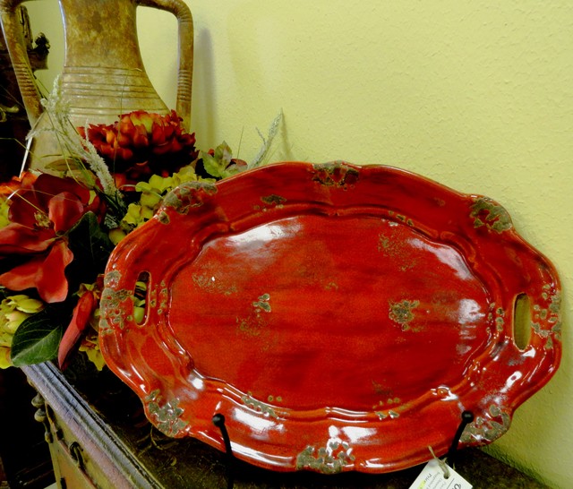 Salazar Ceramic Platter - red