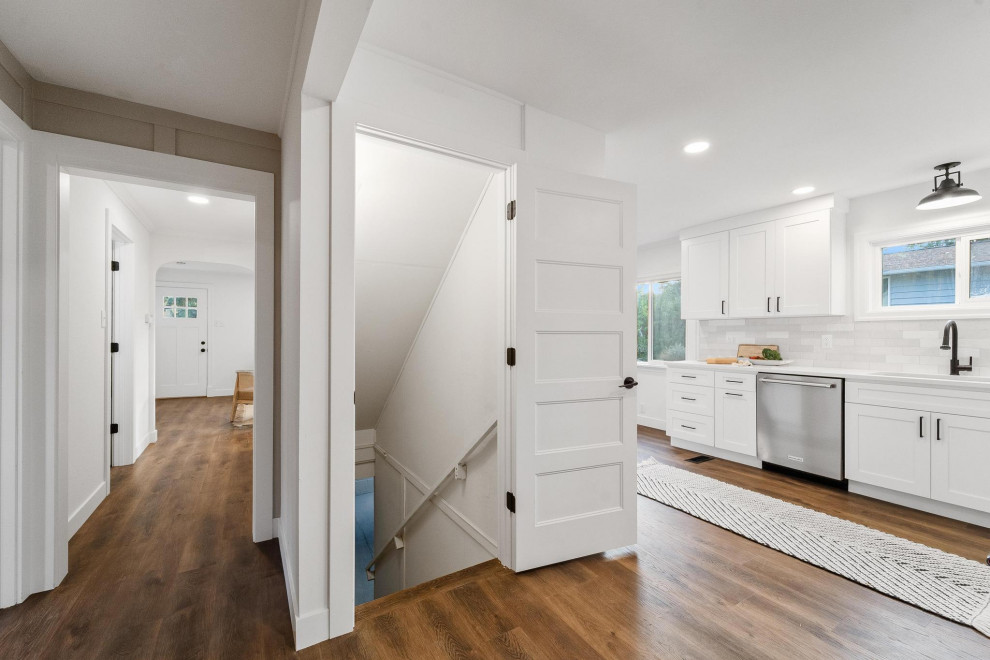 Inspiration for a transitional home design remodel in Seattle