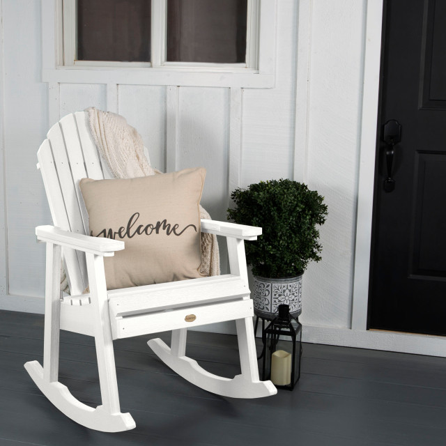 Hamilton Rocking Chair, Weathered Acorn - Beach Style - Outdoor Rocking ...