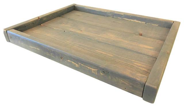 Small Low Profile Distressed Coastal Gray Serving Coffee Table Tray Small Low Profile Distressed Coastal Gray Serving Coffee Table Tray Rustic Decor Farmhouse Trays By Twisted R Design
