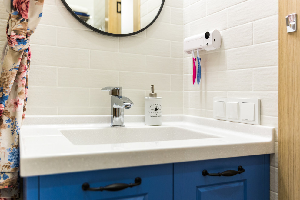 Квартира с синими акцентами