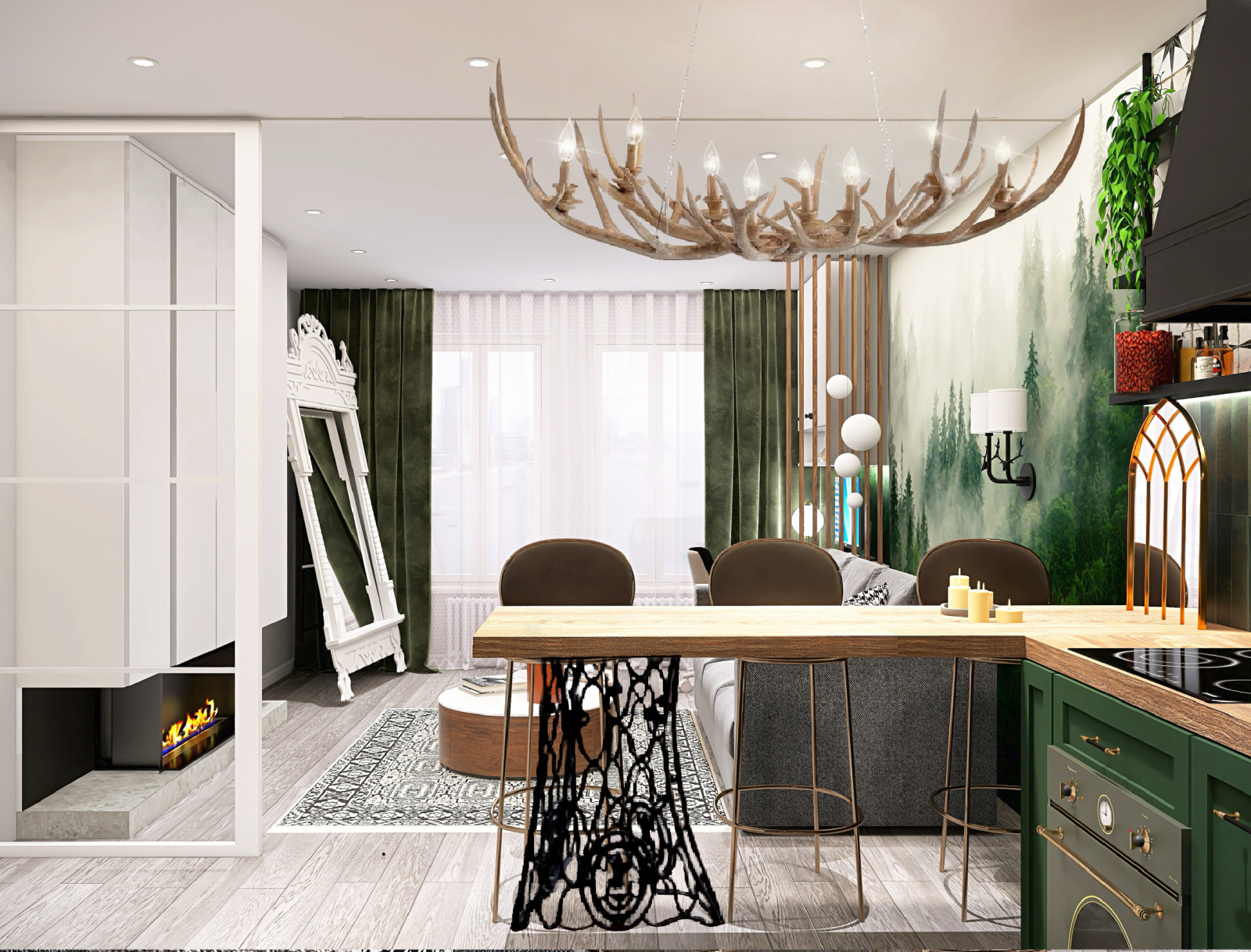 Кухня-гостинная