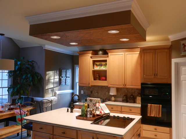 Ceiling Over Kitchen Island Traditional Kitchen Miami