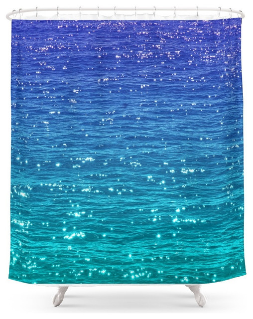 Society6 Sea Sparkle Shower Curtain Contemporary Shower Curtains