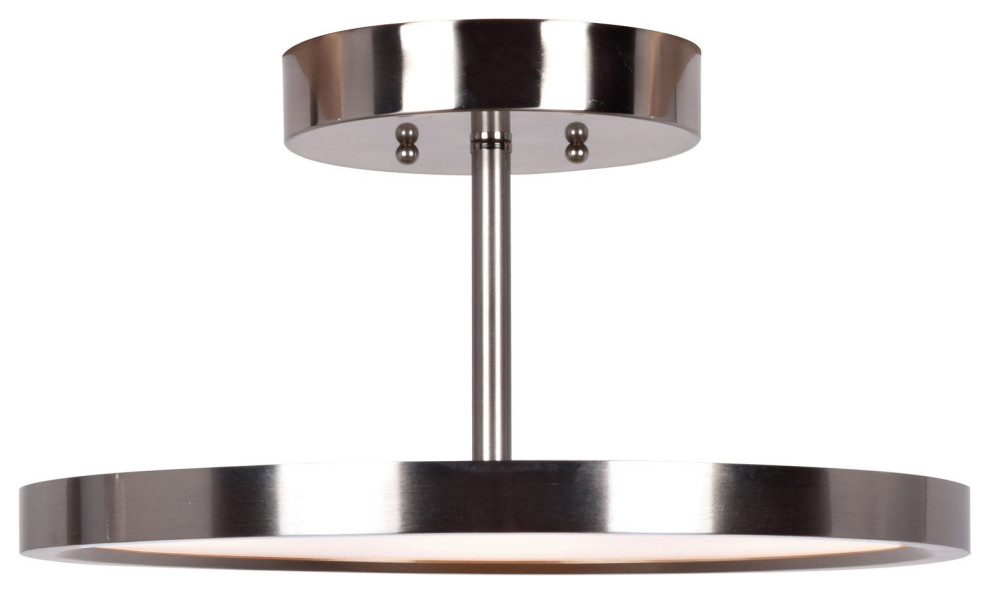 Access Lighting Sphere LED SemiFlush 20494LEDDBS/ACR, Brushed Steel