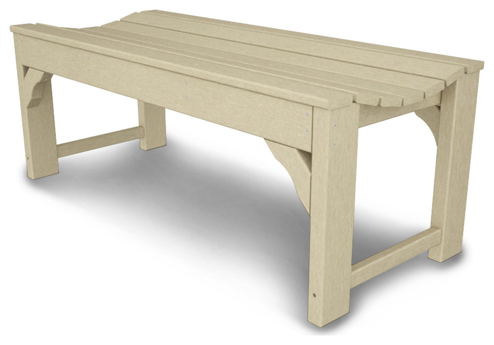 Polywood Traditional Garden 48" Backless Bench, Sand