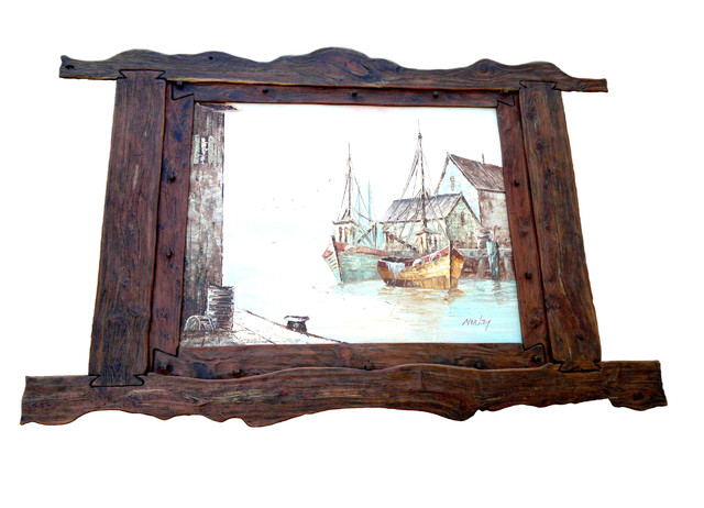 Oil Painting With Hand carved Cedar Frame "Sea Freedom"