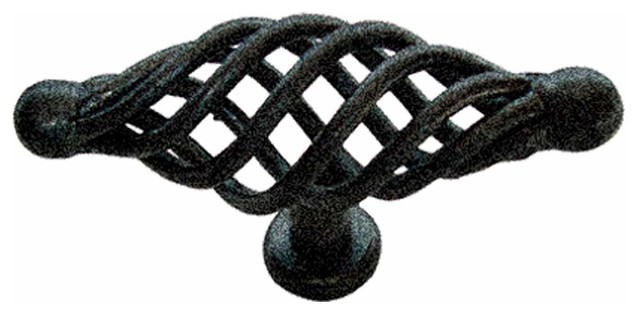 Black Cabinet Pulls Birdcage Iron Door Or Drawer Pulls Black 3 1 4