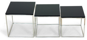 Steel and Glass Nesting Table Set