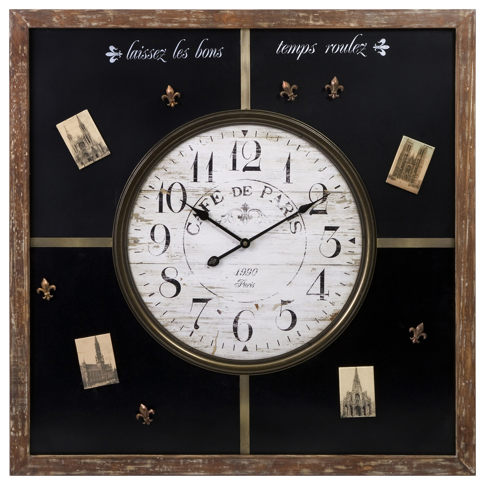 Paris Chalkboard Clock with Magnets