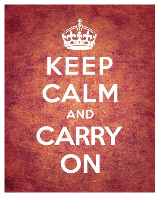 Keep Calm And Carry On Vintage Red Paper Art 18 X22