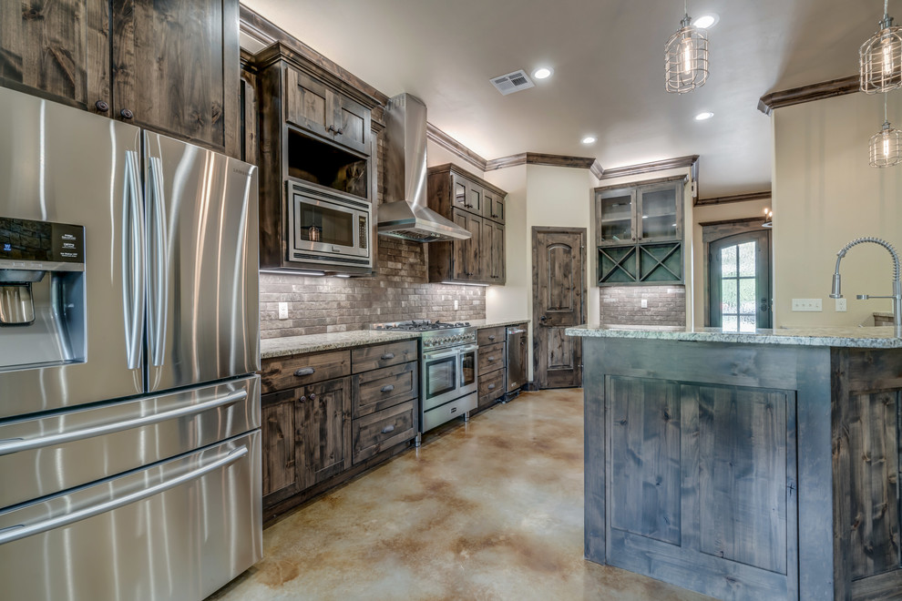 Inspiration for a rustic kitchen remodel in Oklahoma City