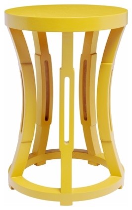 Hourglass Stool or Side Table, Yellow