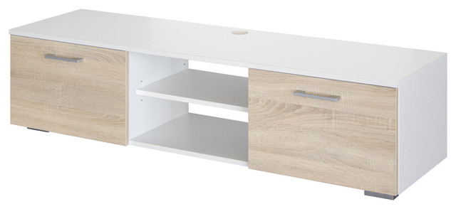 Modern Wood TV Stand, White