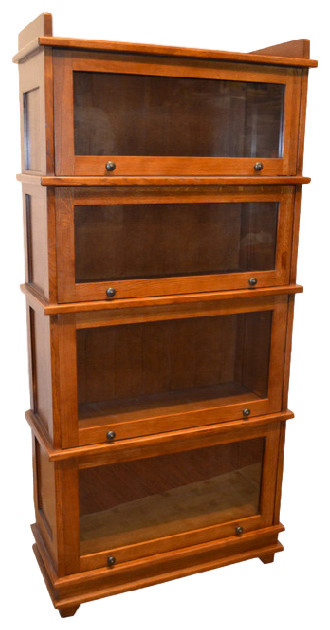 Arts and Crafts, Mission Style 4 Stack Oak Barrister Bookcase