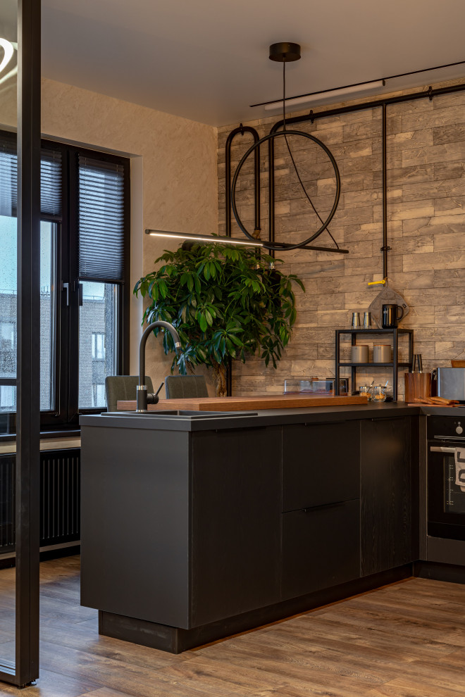 ЖК САМПО. 1-комнатная квартира в брутальном стиле, "от бетона" до заселения