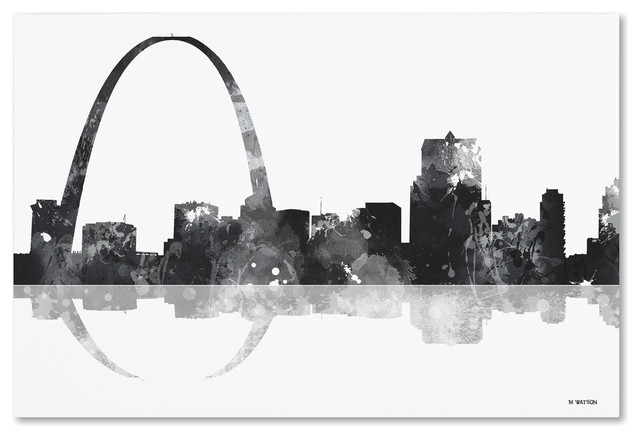 Marlene Watson 'Gateway Arch St Louis MO Skyline BG-1' Canvas Art, 22"x32"