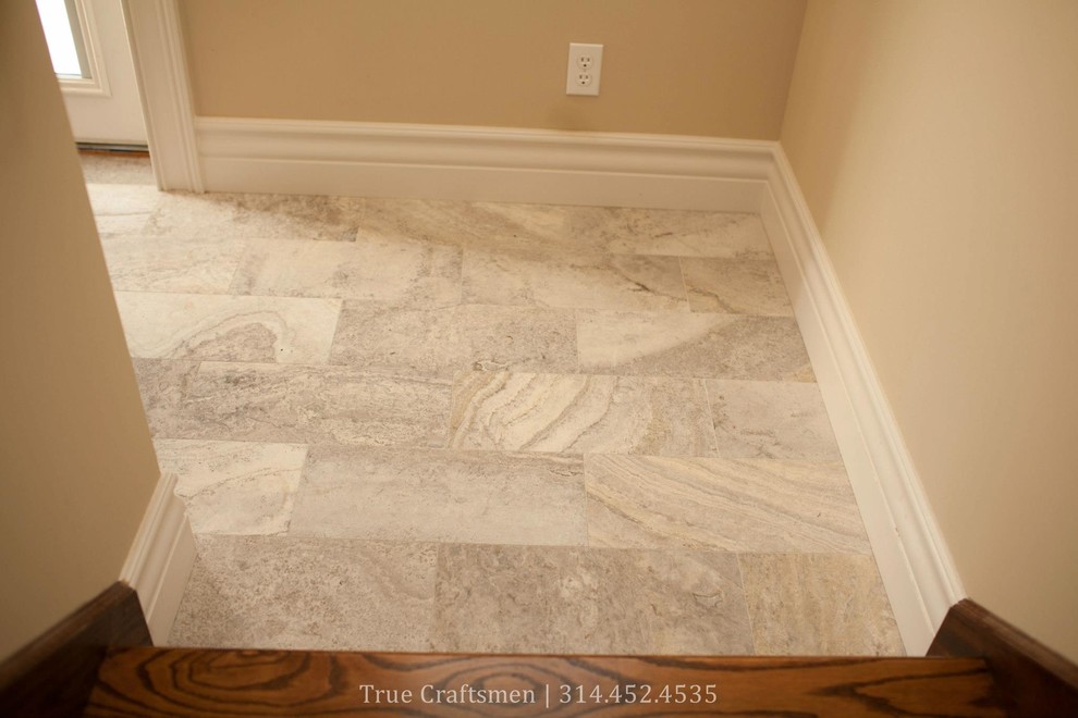 Silver Travertine Entryway Traditional Entry St Louis By