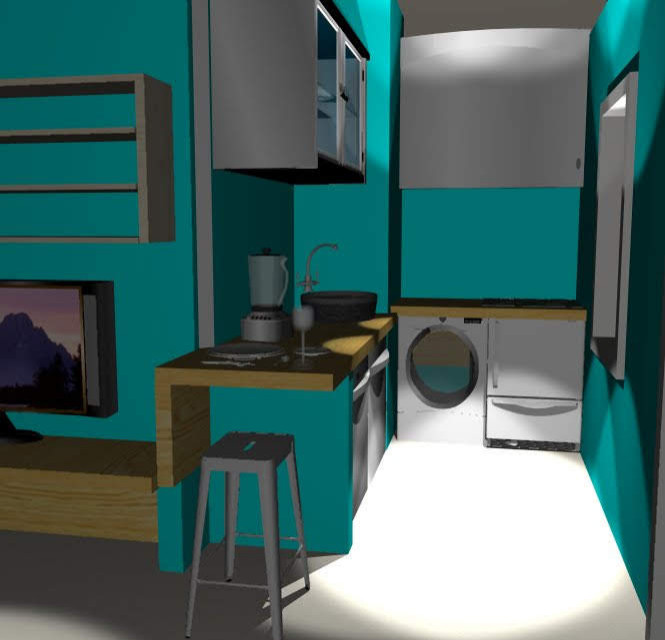 Création et aménagement d'une kitchenette dans un studio