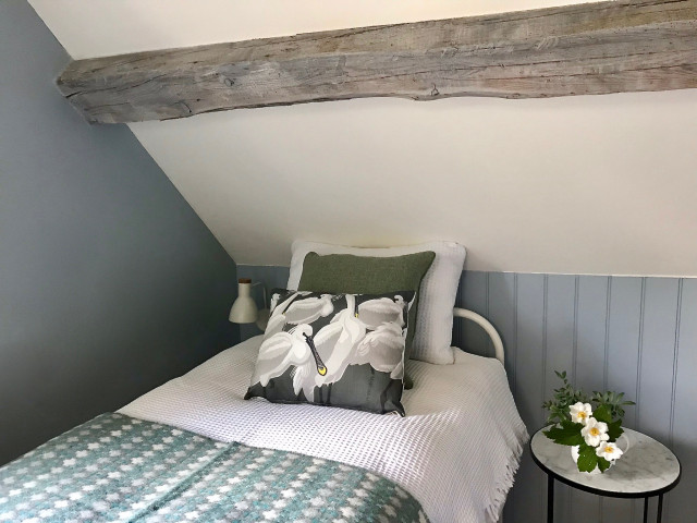 Fresh rental guest room eclectic-bedroom