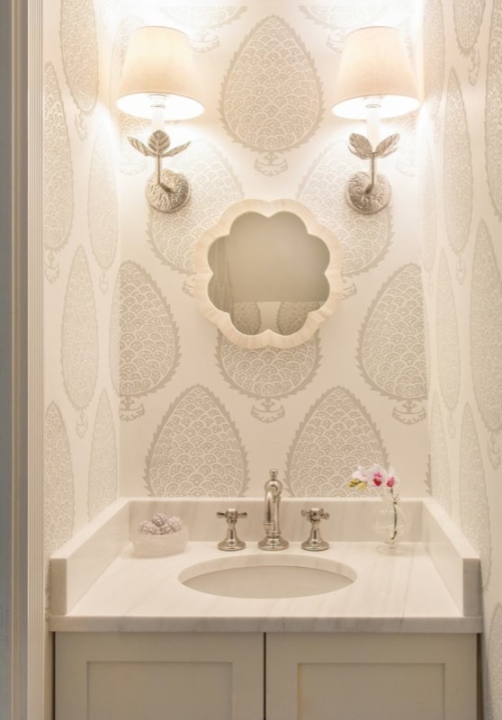 Inspiration for a transitional powder room in DC Metro.