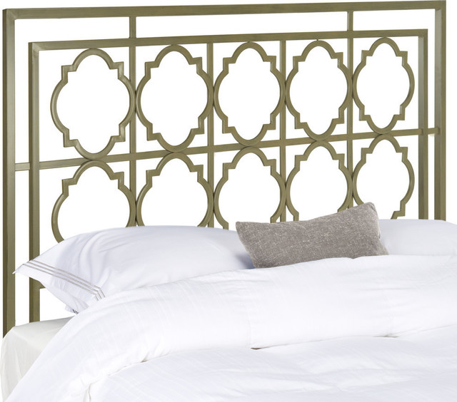 Safavieh Silva Metal Headboard, French Silver Mediterranean