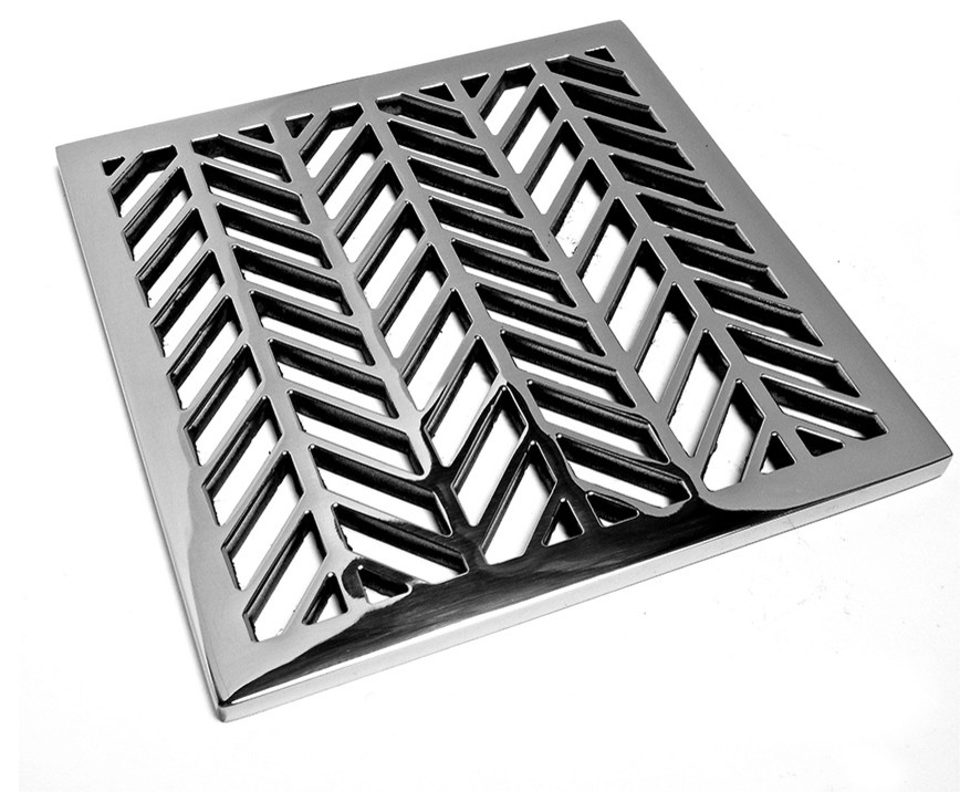 Square Shower Drain Cover, Ebbe Replacement Cover, Geometric Wheat